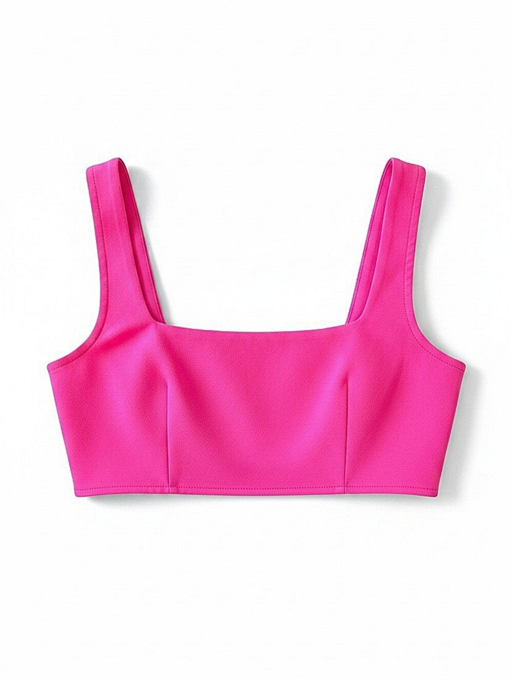 NWT! Misguided Bright Pink Square-Neck Crop Top